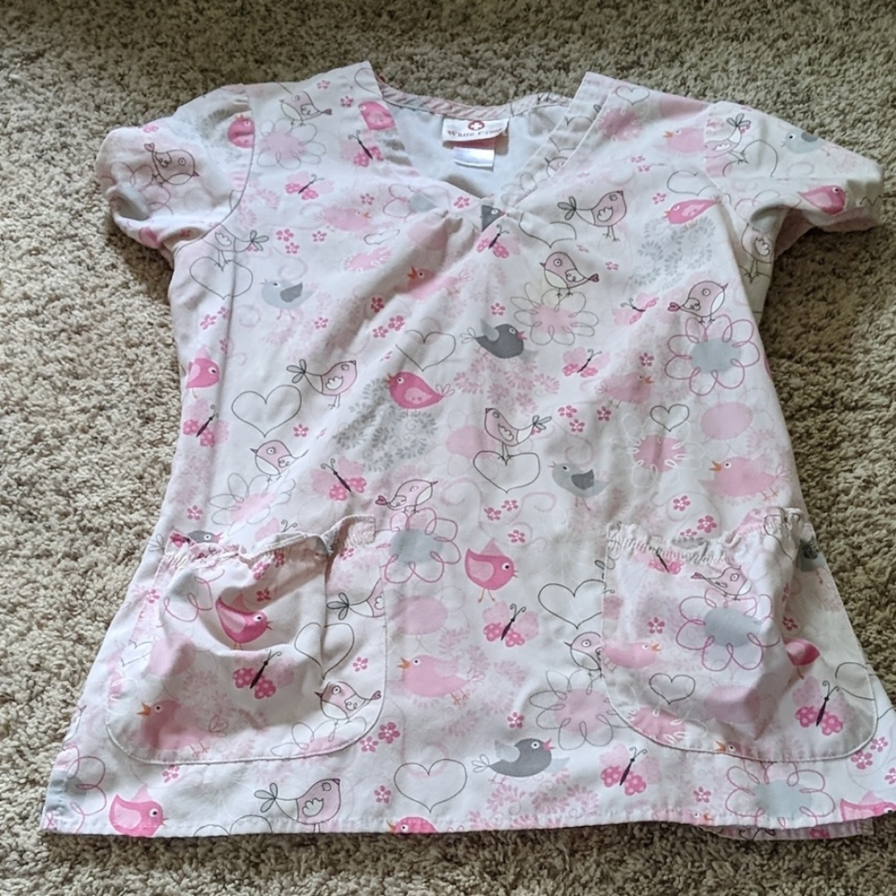 White cross scrub top